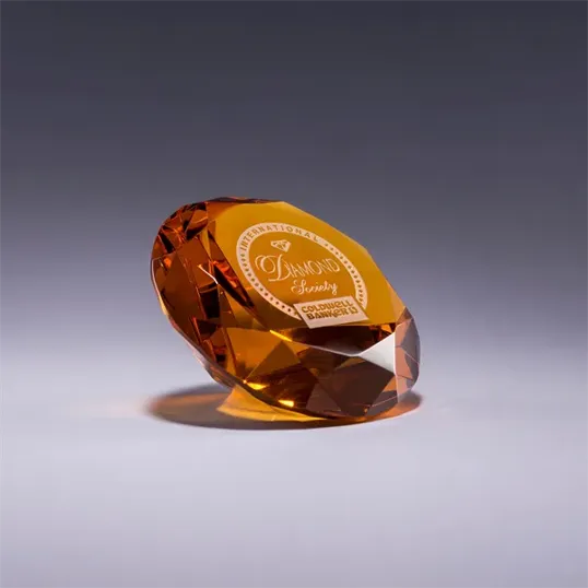 J. Charles Diamond Optic Crystal Paperweight — view 3