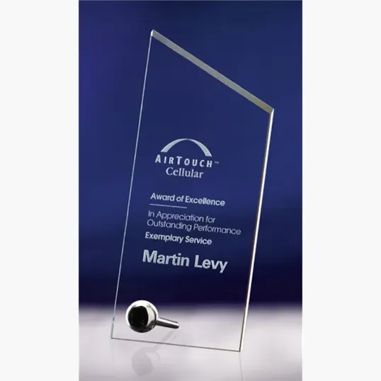 Studio Jade Crystal Award with Polished Chrome Accents