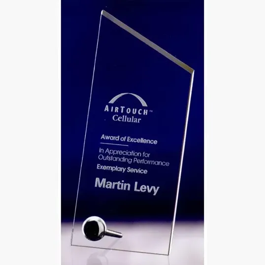 Studio Small Crystal Award with Polished Chrome