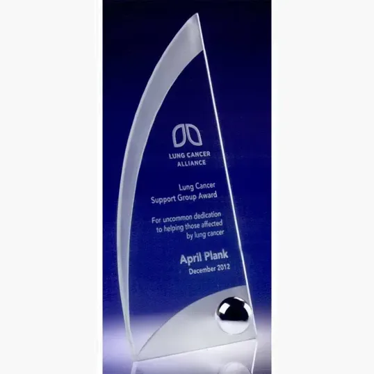 Ergo Small Crystal Award with Polished Chrome
