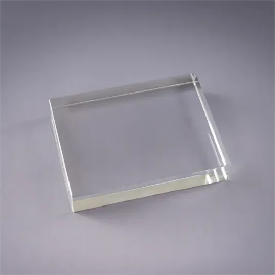 Rectangle Crystal Paperweight, 3" x 4" Optic Crystal — view 3
