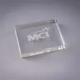 Rectangle Crystal Paperweight, 3" x 4" Optic Crystal