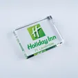 Rectangle Crystal Paperweight, 3" x 4" Optic Crystal — view 2