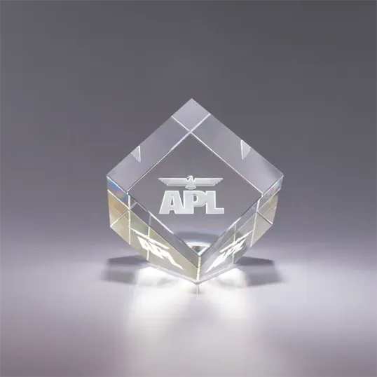 Plaza Crystal Paperweight, 3 x 3 Inches