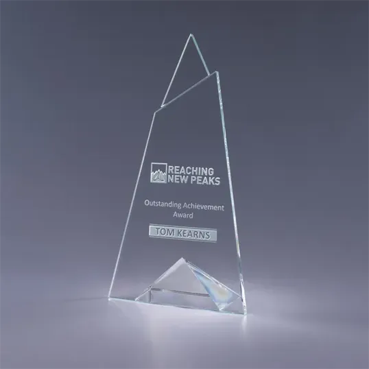 Skyward Crystal Award with Triangular Base — view 2