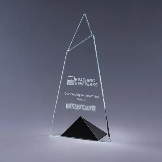 Skyward Crystal Award with Triangular Base — view 3