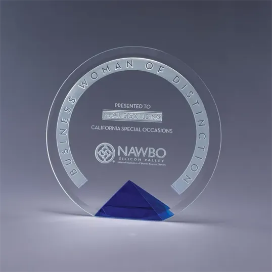 Cyrk Circular Crystal Award with Optic Crystal Base