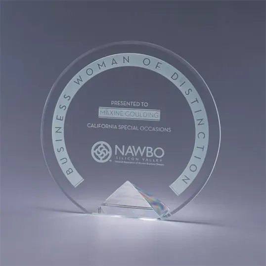 Cyrk Circular Crystal Award with Optic Crystal Base — view 2