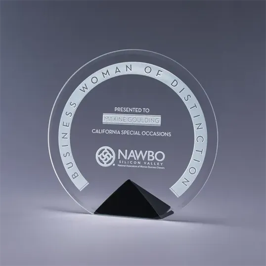 Cyrk Circular Crystal Award with Optic Crystal Base — view 3