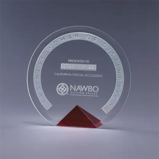 Cyrk Circular Crystal Award with Optic Crystal Base — view 4