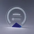 Cyrk Circular Crystal Award with Optic Crystal Base