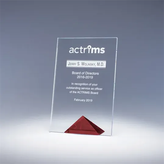 Paramount Starphire Crystal Tablet Award with Pyramid Base
