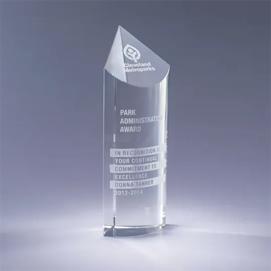 Scope Optic Crystal Award with Curved Front