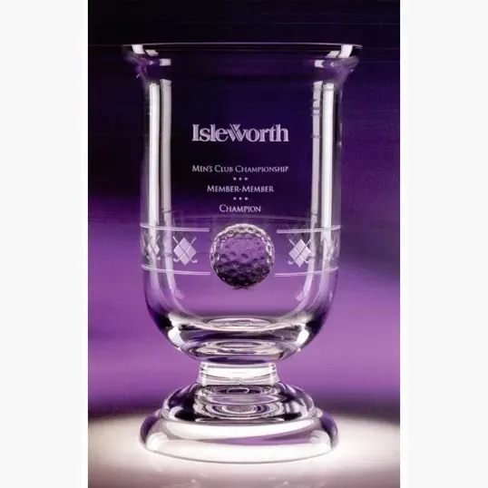 Narrative Hand-Blown Crystal Golf Cup Award