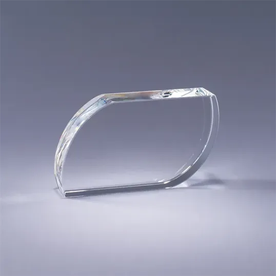 Leaf Optic Crystal Paperweight — view 2