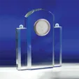 Silvertone Optic Crystal Clock — view 2