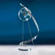 Above and Beyond Crystal Award with Stainless Steel Swirl — view 2