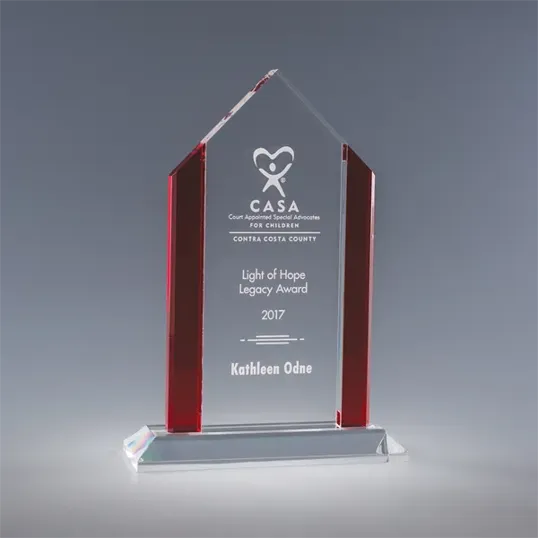 Veranda Acrylic Award, Clear and Red