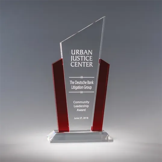 Eminence Acrylic Award, Clear and Red