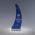 Aurora Acrylic Award, 10 x 5 x 2.25 Inch Clear and Blue