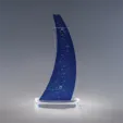 Aurora Acrylic Award, 10 x 5 x 2.25 Inch Clear and Blue — view 3