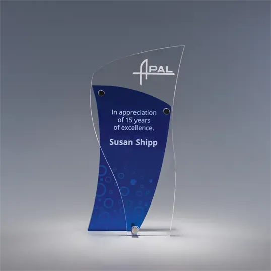 Chimera Acrylic Award with Chrome Stand-Offs, 8.75 Inch