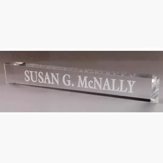 Director's Crystal Nameplate, 12" x 2"