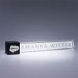 Accent Crystal Desk Nameplate with Optic Color Accents