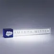 Accent Crystal Desk Nameplate with Optic Color Accents — view 3