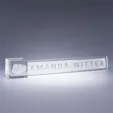 Accent Crystal Desk Nameplate with Optic Color Accents — view 4