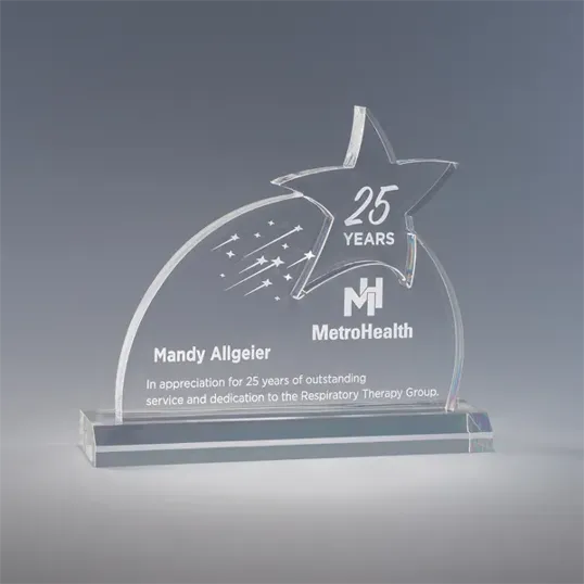Stellar Clear Acrylic Award, 7" x 8" x 2"