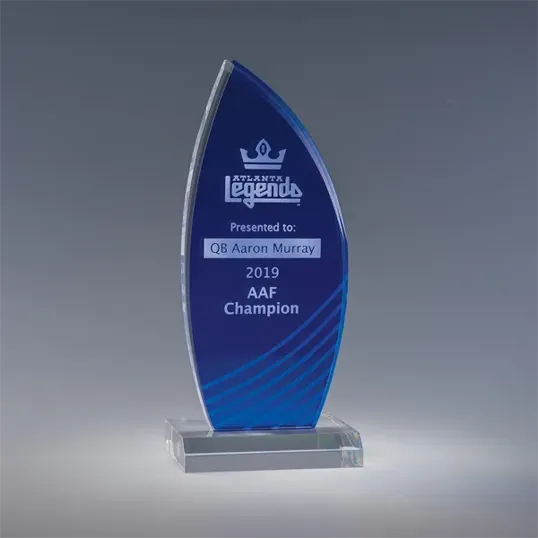Flamma Blu Acrylic Award, 9" x 4" x 2"