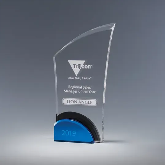 Cannondale Acrylic Award with Cobalt Blue and Black Accents