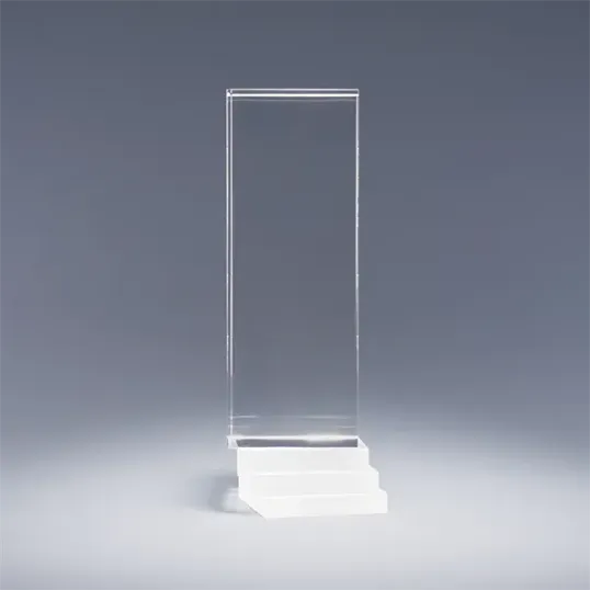 Structure Optic Crystal Award with Frosted Staircase Base — view 3