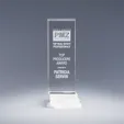 Structure Optic Crystal Award with Frosted Staircase Base