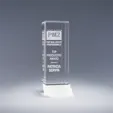 Structure Optic Crystal Award with Frosted Staircase Base — view 2