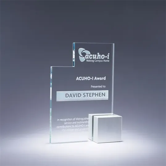 Quad Crystal Award with Brushed Aluminum Base