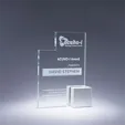 Quad Crystal Award with Brushed Aluminum Base