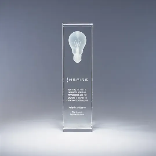Luminosity Optical Crystal Award, 10" Column