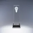 Luminosity Optic Crystal Award with Wooden Base — view 2