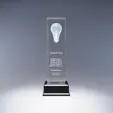 Luminosity Optic Crystal Award with Wooden Base