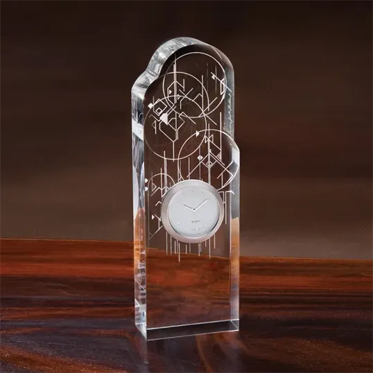 Time Warp Crystal Clock Award, Frank Lloyd Wright Collection — view 2