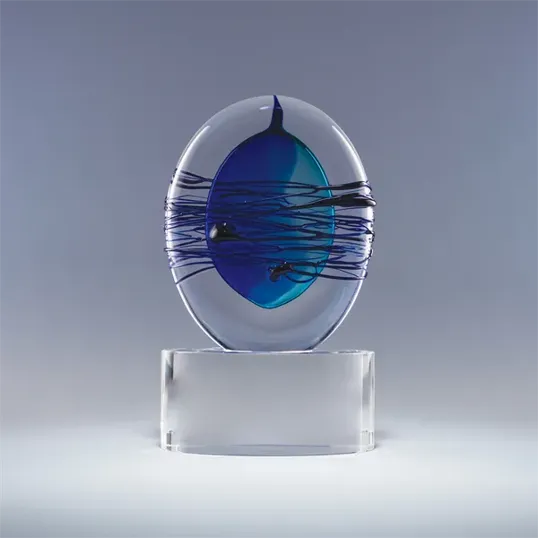 Vibrations Crystal Award with Blue Accent — view 2