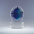 Vibrations Crystal Award with Blue Accent — view 2