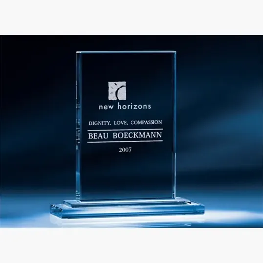 Optic Crystal Plaque Award — view 3