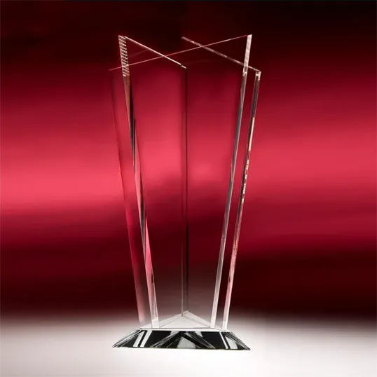 Trio Starphire Crystal Vase Award — view 2