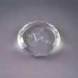 Kaleidoscope Crystal Paperweight, 3.5-Inch Round