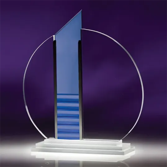 Forte Optic Crystal Perpetual Award with Name Plates — view 4