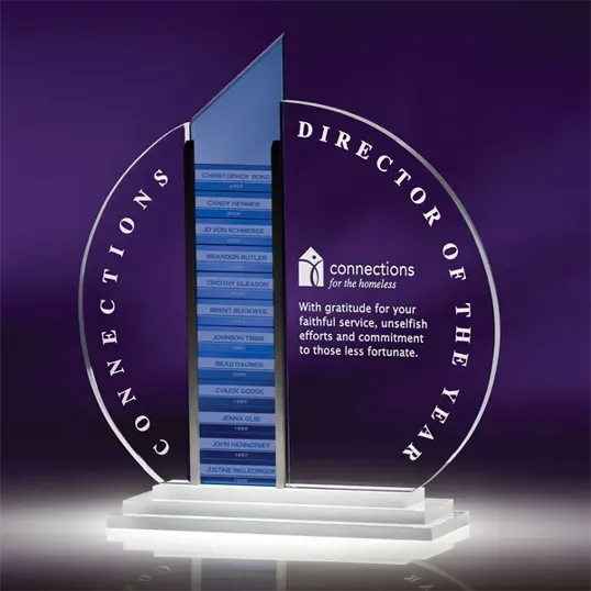 Forte Optic Crystal Perpetual Award with Name Plates — view 6