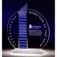 Forte Optic Crystal Perpetual Award with Name Plates — view 2